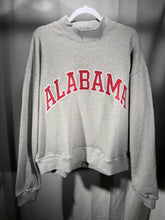 Load image into Gallery viewer, Alabama Varsity Mockneck Embroidered Crewneck Sweatshirt - Heather Grey