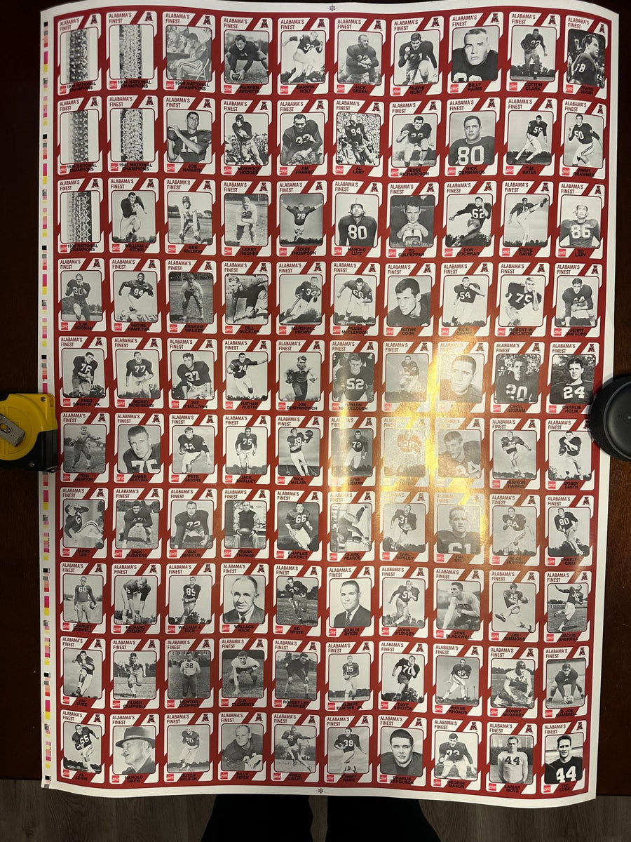 Alabama's Finest” Football Legends Rare Uncut Trading Cards – Alabama VTG