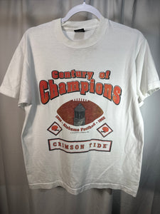 1992 Century of Champions Alabama White T-Shirt Medium