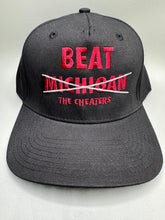 Load image into Gallery viewer, Beat Michigan “The Cheaters” Custom Snapback Hat
