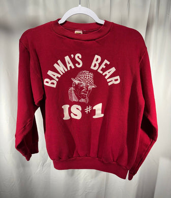 1970s Bama's Bear is 1 Crewneck Sweatshirt Small - Alabama VTG
