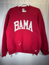 Load image into Gallery viewer, 1980's Bama X Russell Crimson Spellout Crewneck Sweatshirt Medium - Alabama VTG
