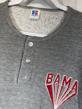 Load image into Gallery viewer, 1980's Bama X Russell Grey/Crimson 3/4 Sleeve Sweatshirt Small - Alabama VTG
