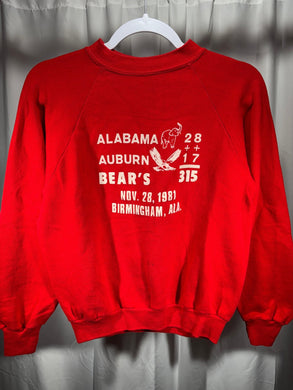 1981 Bear's 315th Win Iron Bowl Sweatshirt XS - Alabama VTG