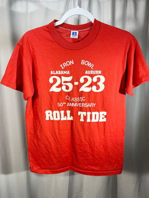 1985 Iron Bowl Red Game Day T-Shirt XS - Alabama VTG
