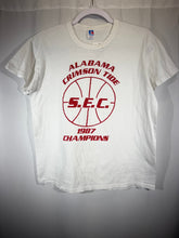 Load image into Gallery viewer, 1987 SEC Basketball Champs Alabama White T-Shirt S/M - Alabama VTG
