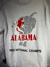 Load image into Gallery viewer, 1992 National Champs Striped Crewneck Sweatshirt Small - Alabama VTG
