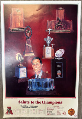 1993 National Champs X Gene Stallings Poster Print (27”X18”) - Alabama VTG