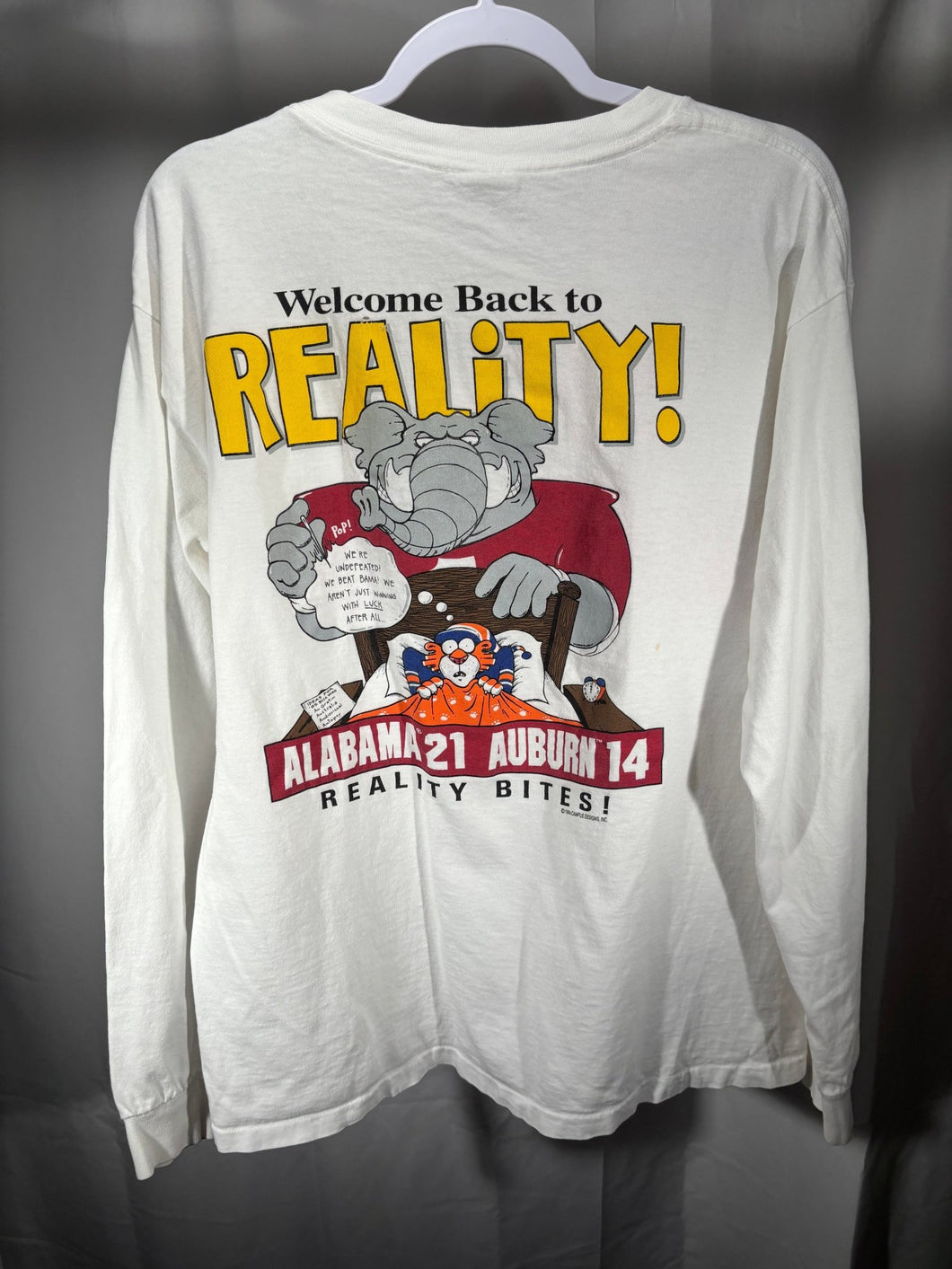 1994 Iron Bowl White Long Sleeve Shirt Medium - Alabama VTG