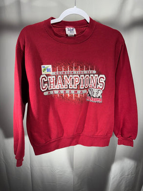 1999 SEC Champs Crimson Youth Crewneck Sweatshirt Medium - Alabama VTG