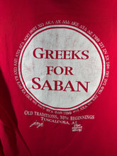 Load image into Gallery viewer, 2007 "Greeks For Saban" Crimson T-Shirt Youth XL - Alabama VTG
