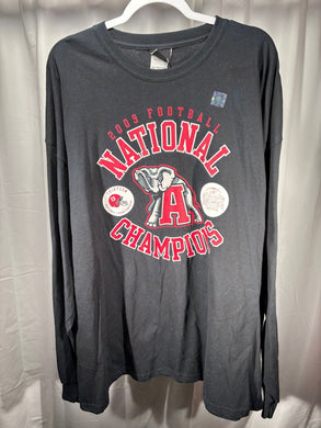 2009 National Champs Black Long Sleeve Shirt XXL 2XL - Alabama VTG