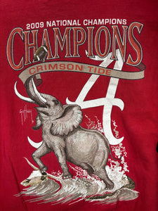 2009 National Champs Guy Harvey Crimson T-Shirt XL - Alabama VTG