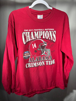 2011 National Champs Long Sleeve Shirt Medium - Alabama VTG