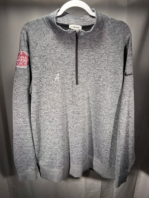 2020 National Champs Nike X Team Issued Grey Half Zip Large - Alabama VTG
