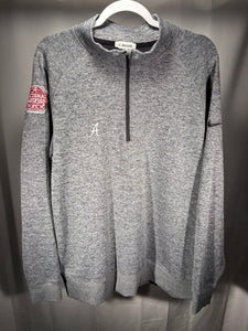 2020 National Champs Nike X Team Issued Grey Half Zip Large - Alabama VTG