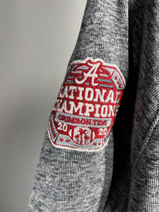 2020 National Champs Nike X Team Issued Grey Half Zip Large - Alabama VTG