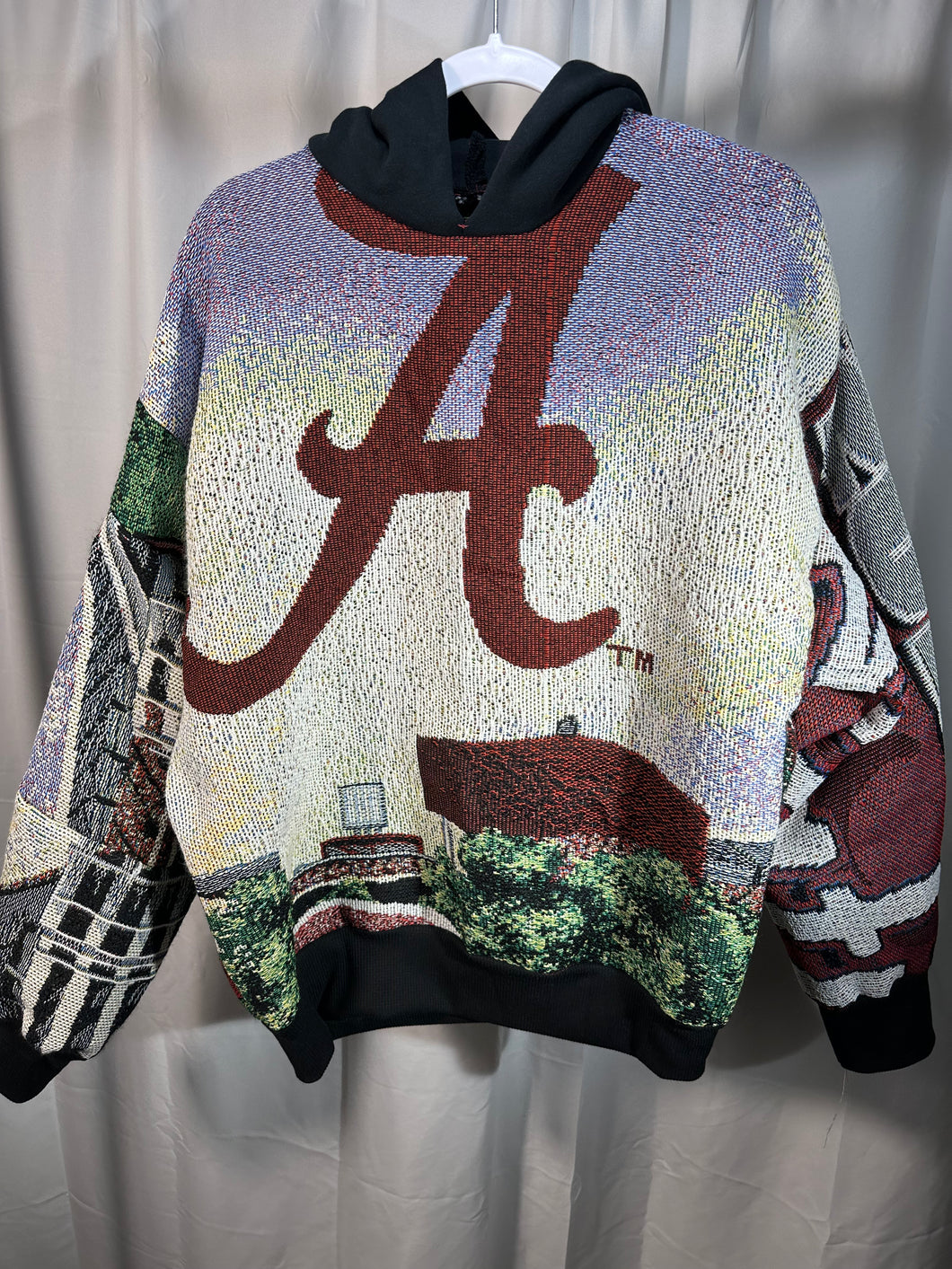 Custom Alabama Bryant Denny Blanket Crewneck Medium