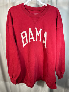 Vintage Bama X Russell Spellout Long Sleeve Shirt XL