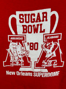 1980 Sugar Bowl X Arkansas Hanes Red T-Shirt Medium