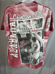 Vintage Alabama Basketball All Over Print Rare T-Shirt Medium