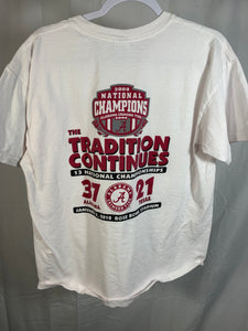 2009 National Champs White T-Shirt Large