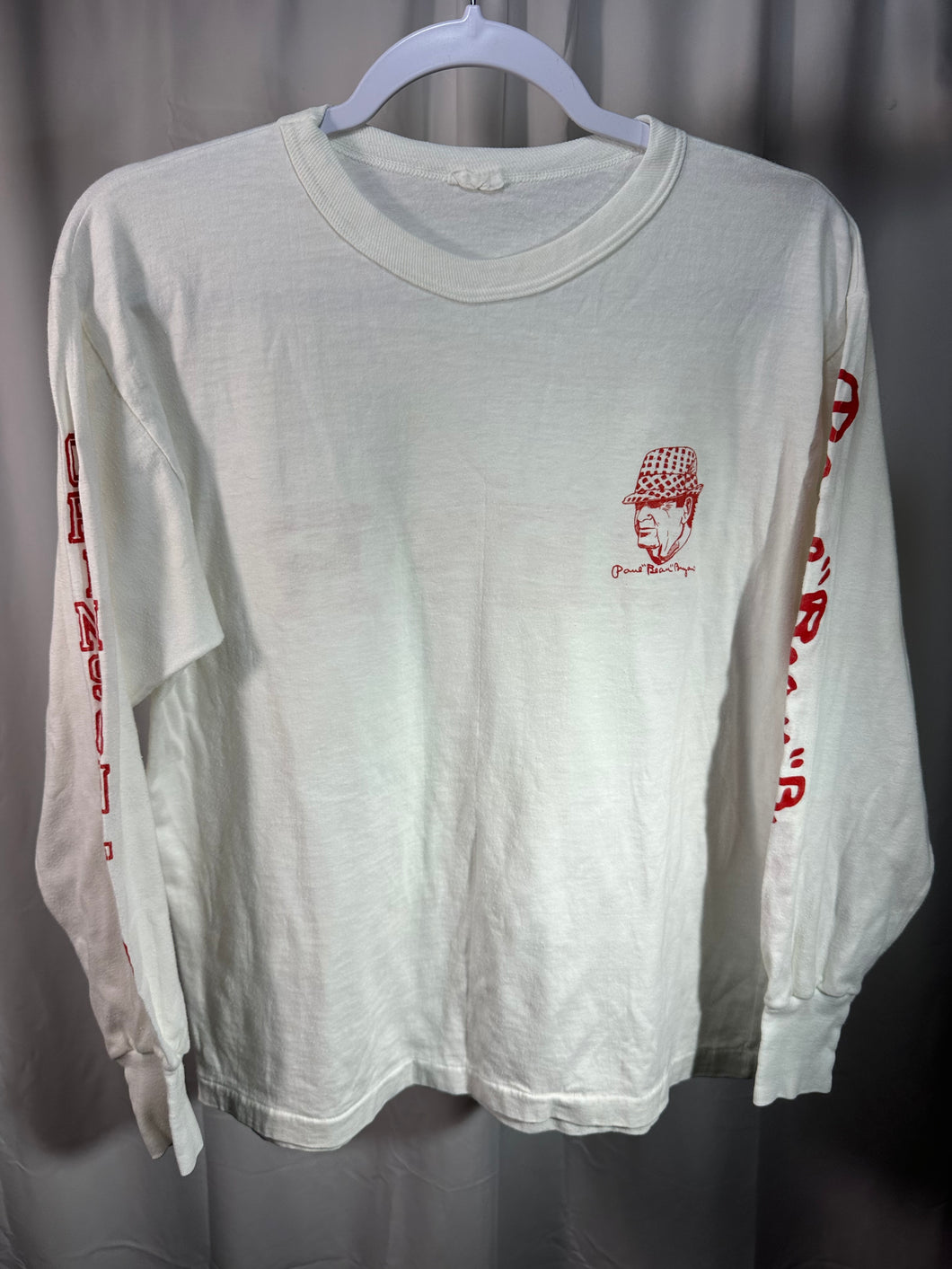 1983 Bear Bryant Long Sleeve White Shirt Medium