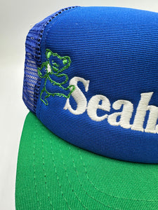 Vintage Seattle Seahawks x Grateful Dead Trucker SnapBack Hat Nonbama