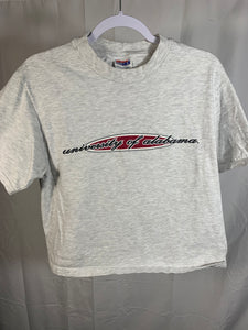 Vintage U of A Grey Cropped T-Shirt Medium