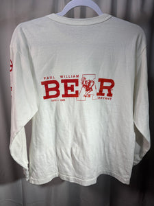 1983 Bear Bryant Long Sleeve White Shirt Medium