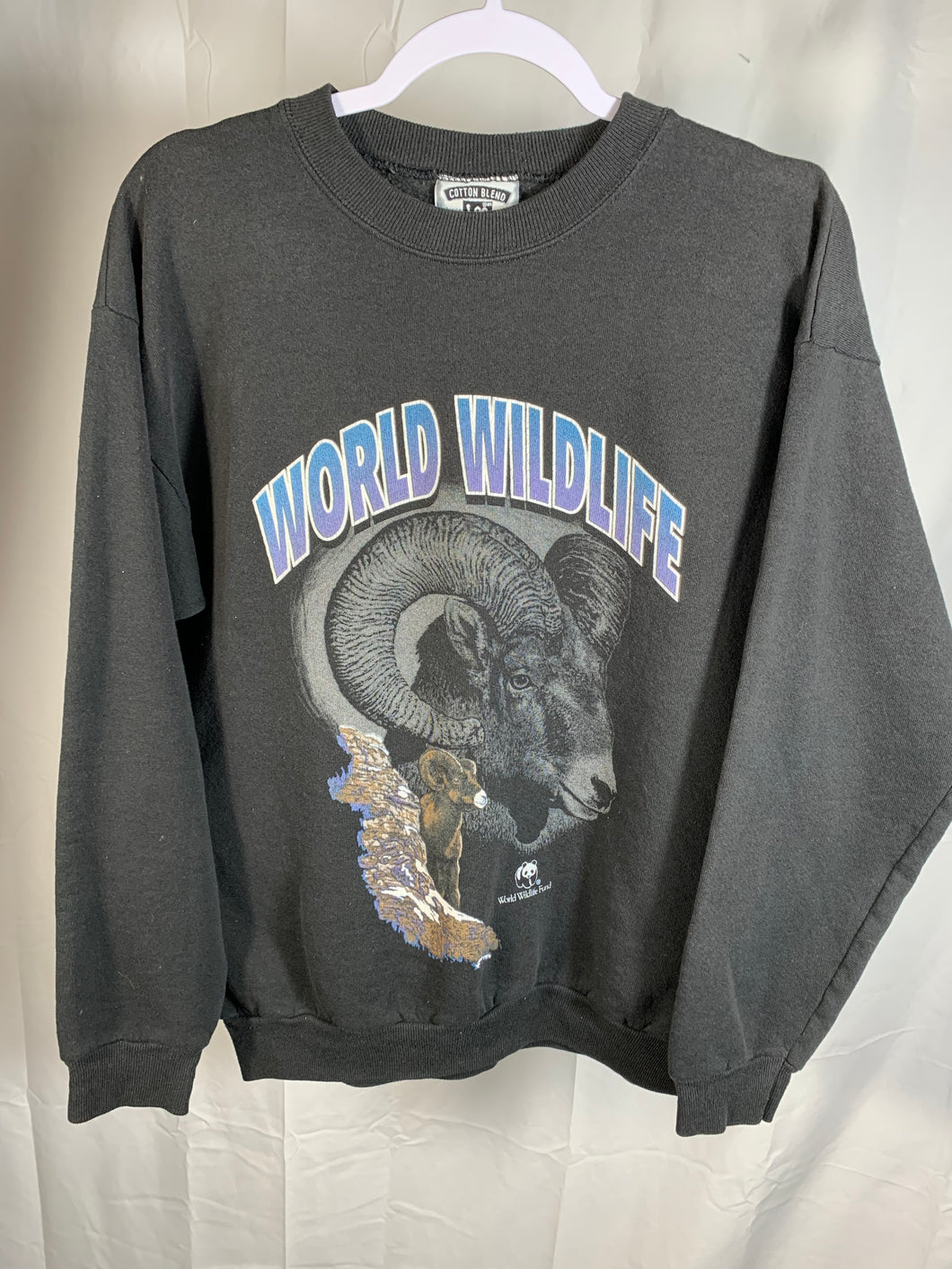 Vintage Goat Word Wildlife Fund Sweatshirt Large Nonbama