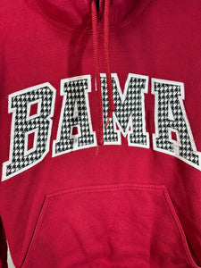 Bama Spellout Y2K Houndstooth Hoodie Sweatshirt Small