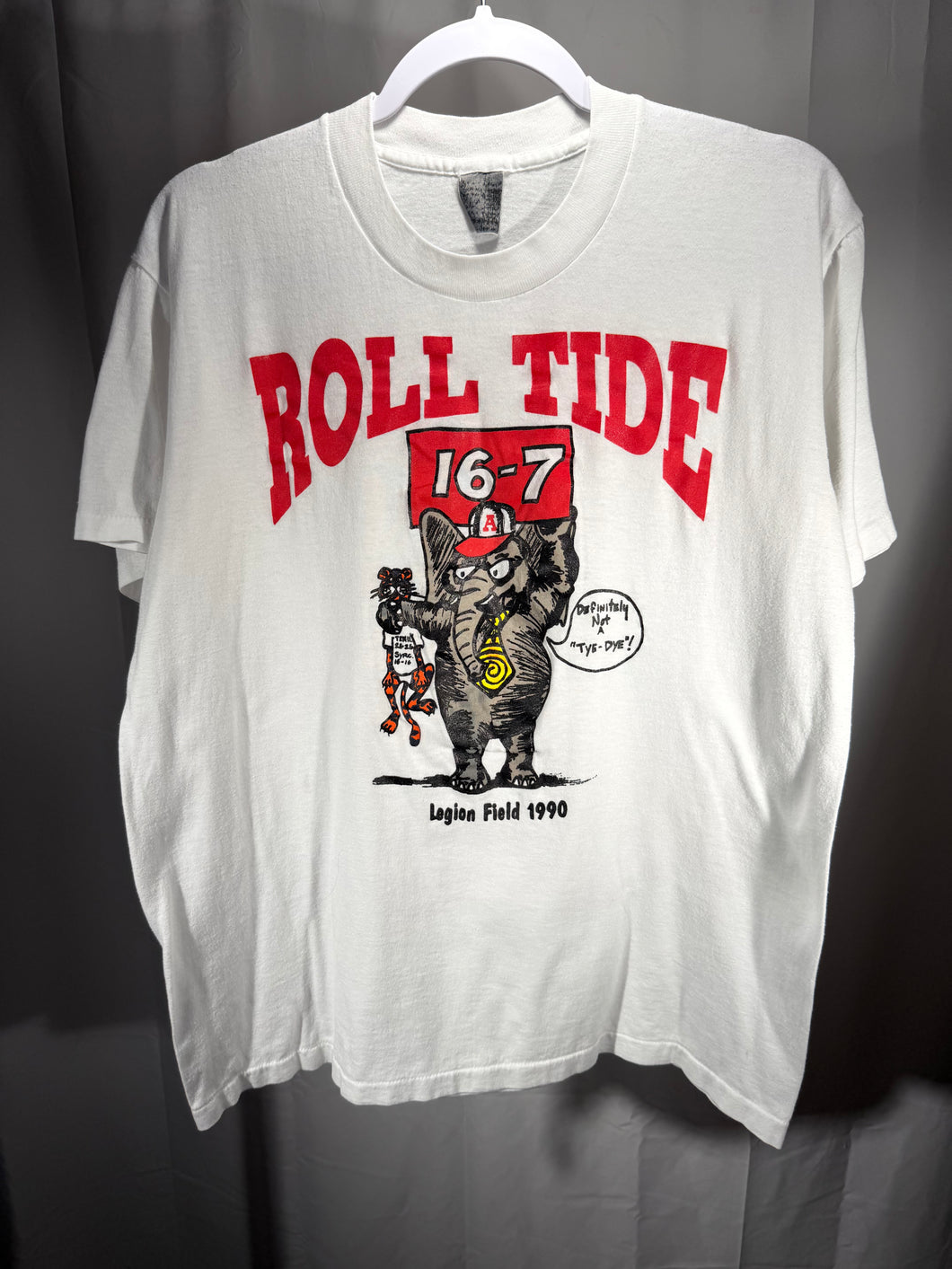 1990 Iron Bowl White Game Day T-Shirt Medium