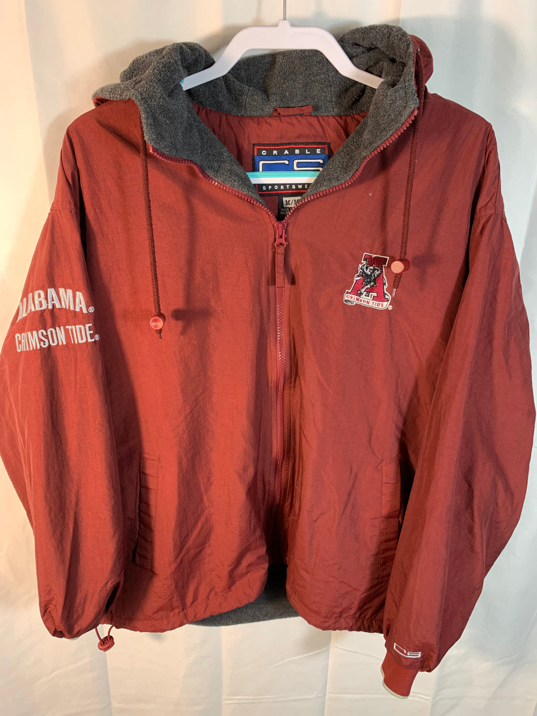 Vintage Alabama Insulated Windbreaker Jacket Medium