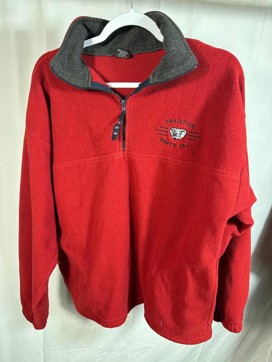 Vintage Alabama Fleece Quarter Zip Sweatshirt Pullover Large