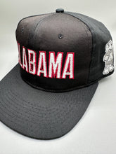 Load image into Gallery viewer, Vintage Alabama Spellout All Black Snapback Hat
