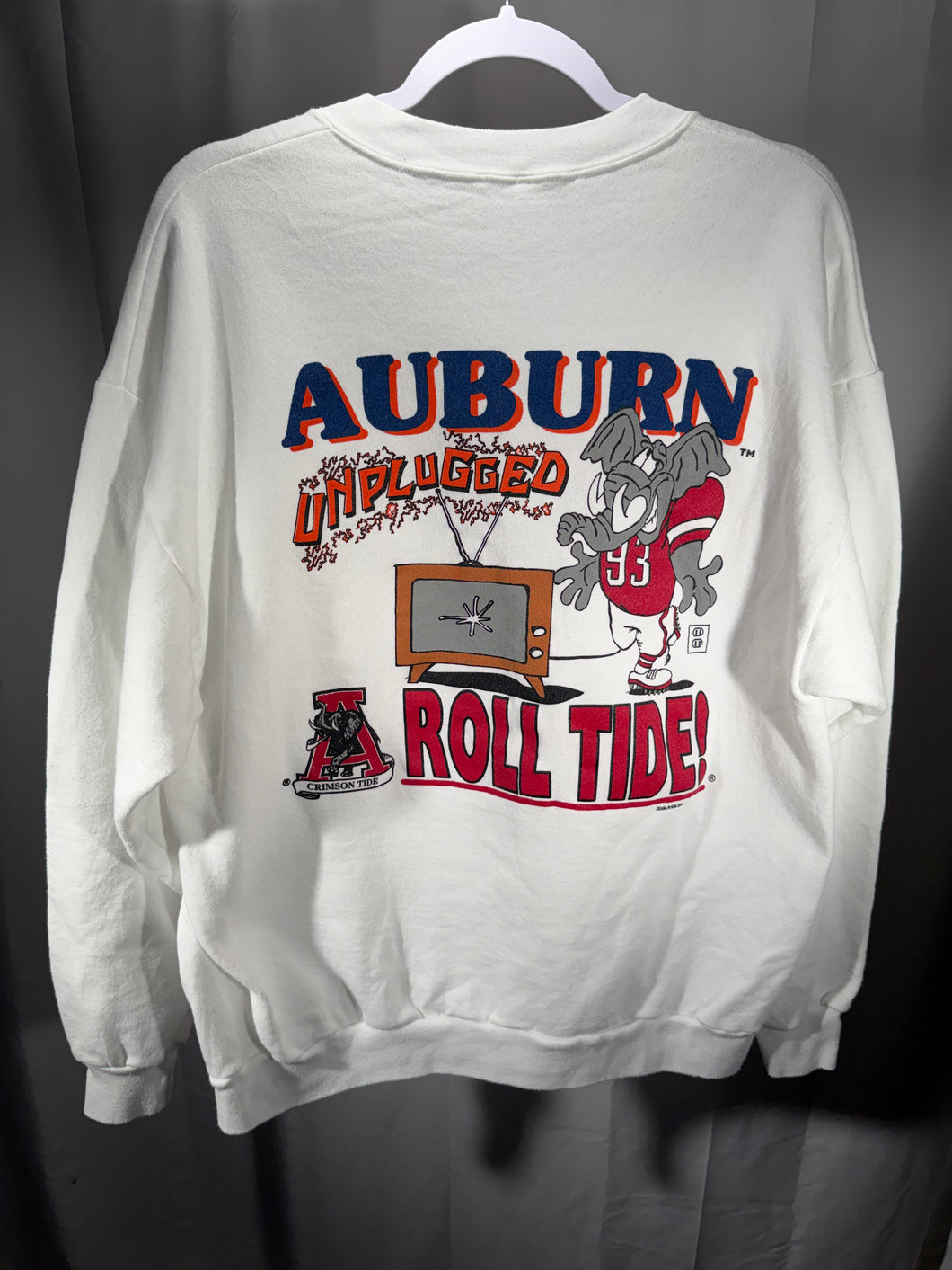 Vintage 90’s Iron Bowl White Game Day Crewneck Sweatshirt Medium