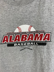 Vintage Grey Alabama Baseball T-Shirt Large