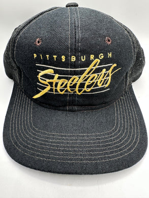 PITTSBURGH STEELERS Script Vintage Snapback Hat Cap Vintage