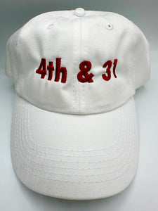 4th & 31 White Game Day Unstructured Custom Cap