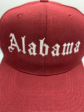 Load image into Gallery viewer, Old English Alabama Vintage Spellout Snapback Hat
