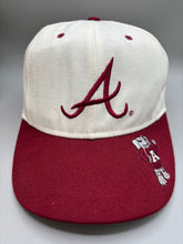 Load image into Gallery viewer, Vintage Alabama X Braves Script A Two Tone Strapback Hat
