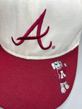 Load image into Gallery viewer, Vintage Alabama X Braves Script A Two Tone Strapback Hat
