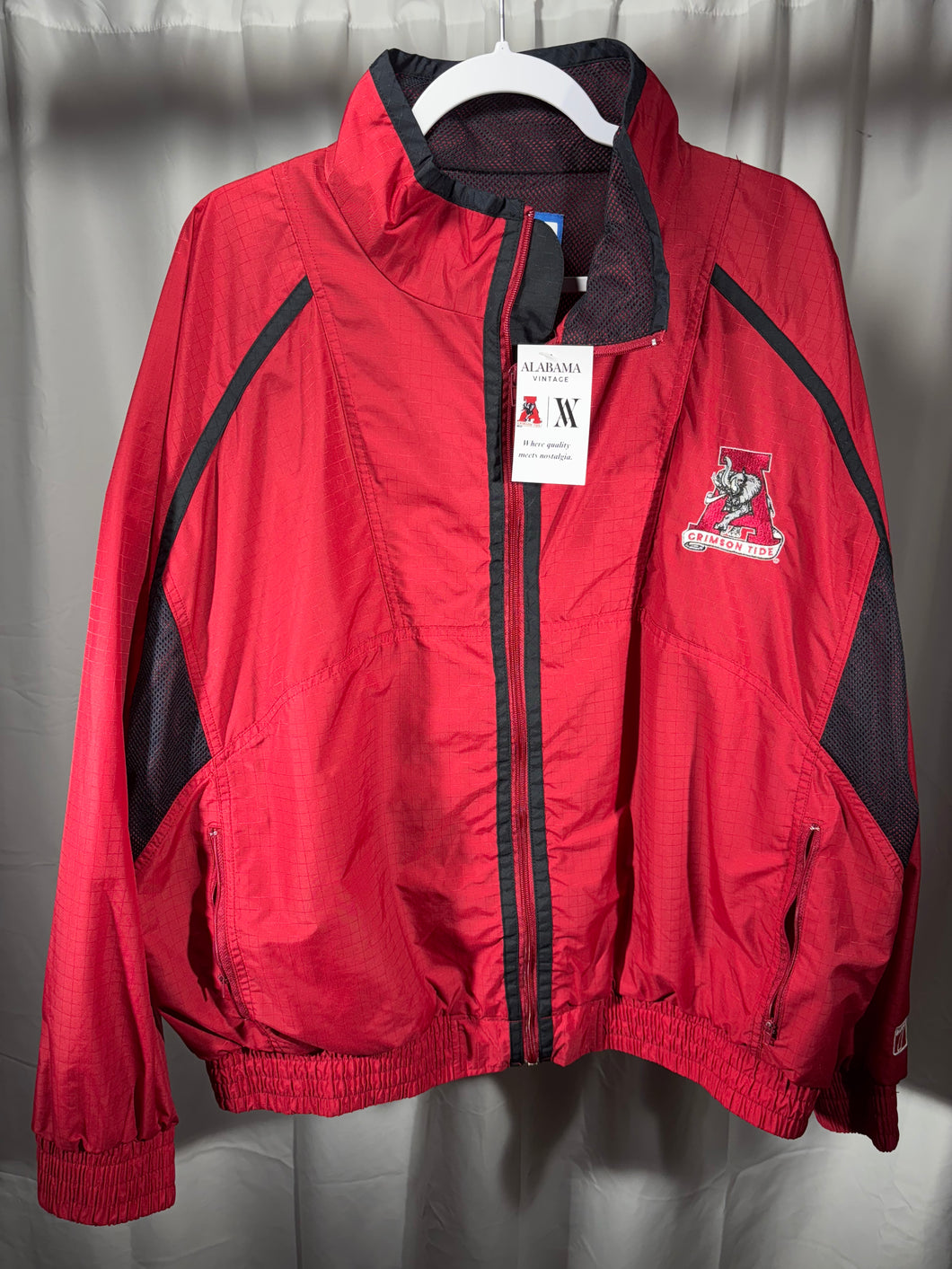 Vintage Alabama X Logo 7 Red/Black Windbreaker Jacket XL