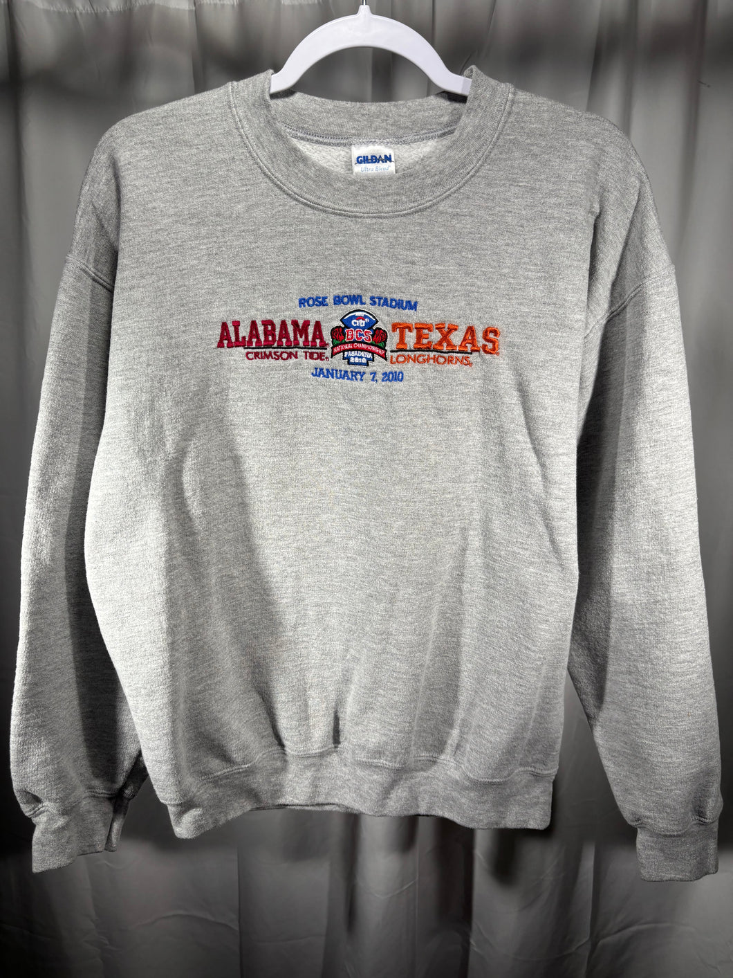 2009 National Championship Embroidered Grey Crewneck Sweatshirt Medium
