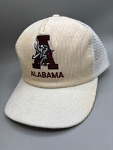 Load image into Gallery viewer, Vintage Alabama Corduroy Creme White Snapback Hat

