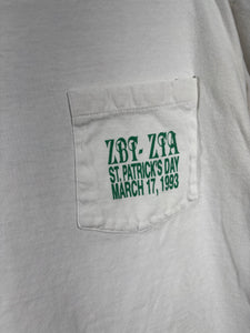 1993 ZBT ZTA St. Patrick's Day White T-Shirt Large