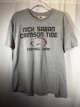 Load image into Gallery viewer, Nick Saban Football Camp Nike Grey T-Shirt Medium
