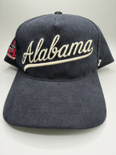 Load image into Gallery viewer, Alabama X '47 Black Corduroy Strapback Hat
