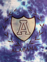 Load image into Gallery viewer, Vintage Alabama X Center Cut Purple/Blue Tie Dye T-Shirt Large
